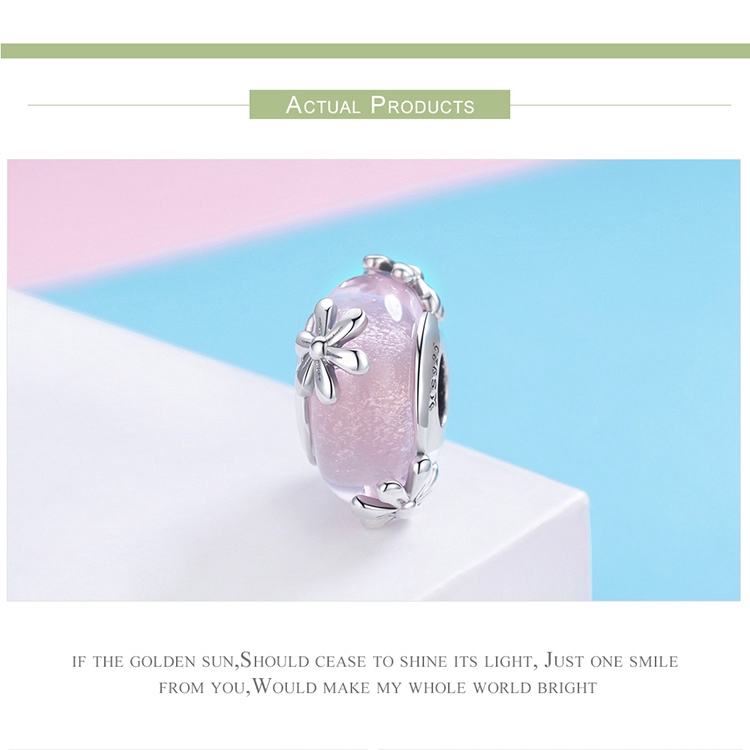 Hạt Charm Bamoer Chất Liệu Thủy Tinh Trang Trí Hoa Cao Cấp Dùng Làm Vòng Tay Xinh Xắn SCC860