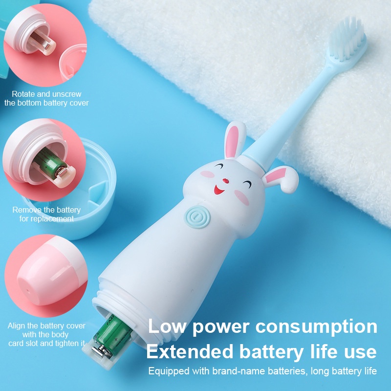 [Hàng mới về] Bàn chải đánh răng điện trẻ em lông mềm làm trắng chăm sóc răng miệng