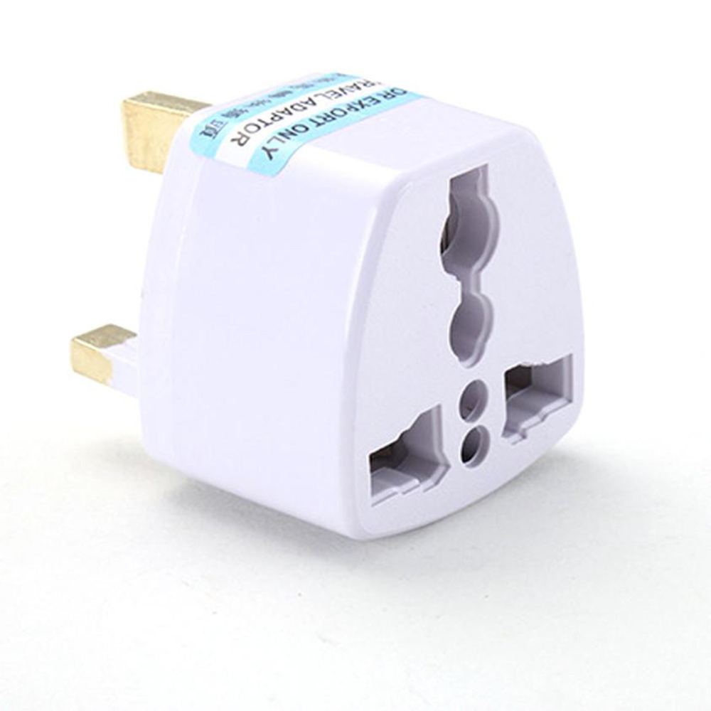 MYRON White US EU AU To UK HK Travel Socket Converter Plug Adapter Universal 3 Pin Outlet Electrical AC Power