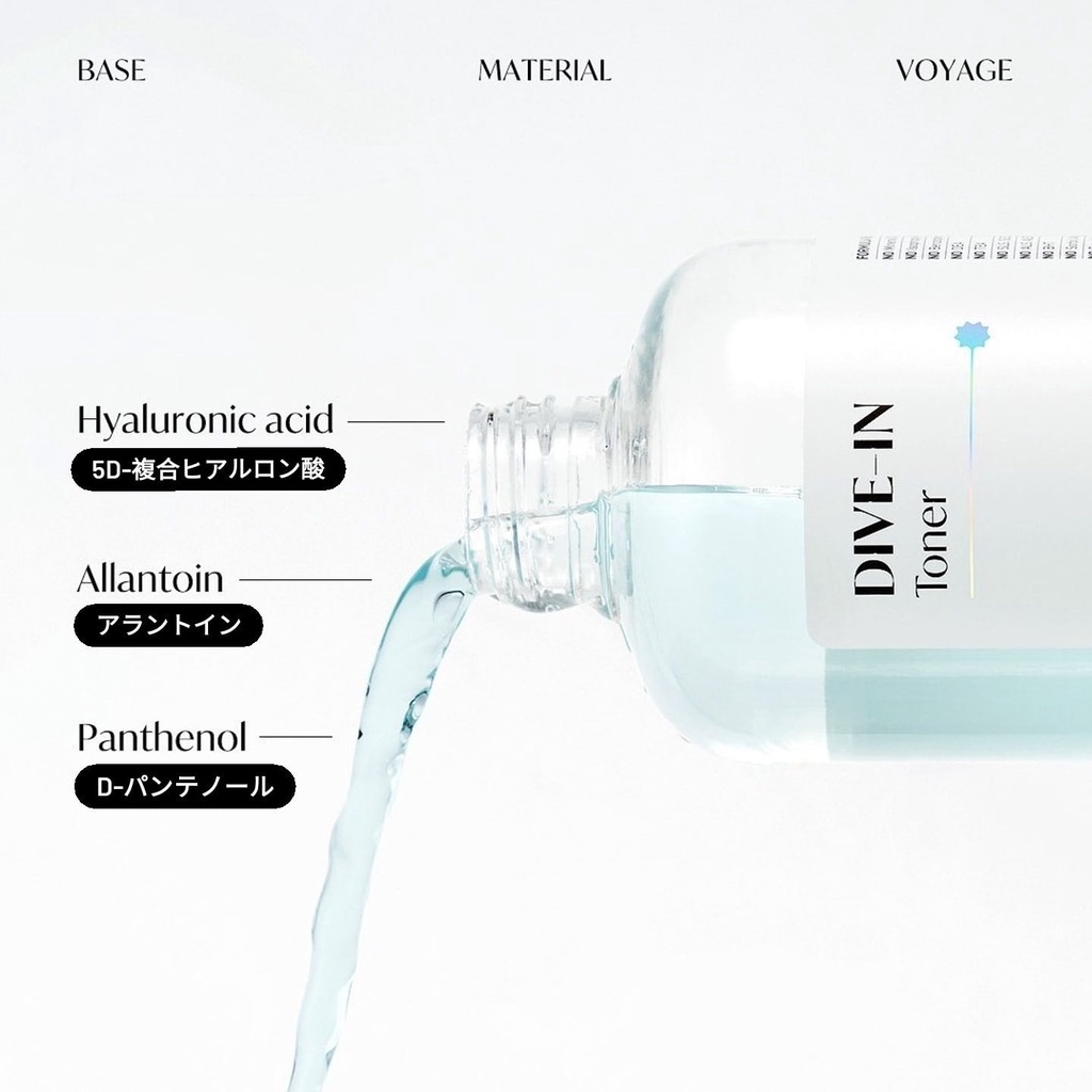 Nước cân bằng da toner Torriden Dive-In 300ml pH 5.5 - 5 loại Hyaluronic Acid siêu dưỡng ẩm - Nội địa Hàn Quốc