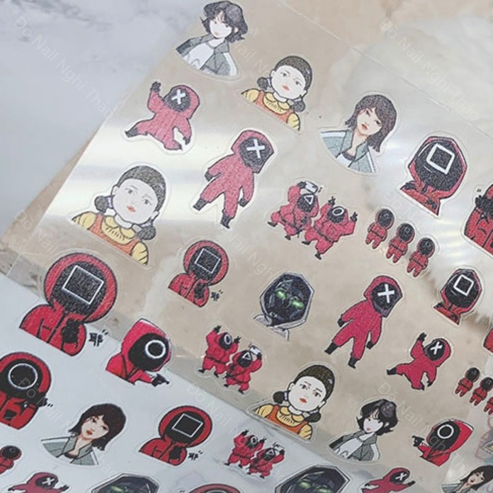 Sticker nail lụa Squid Game 5D JELIVA