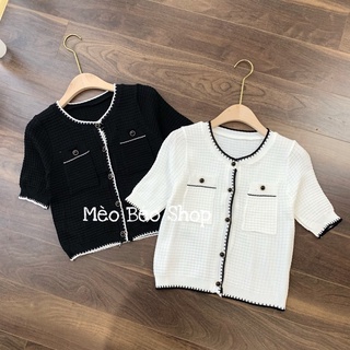 Áo len mong 2 mau trang / den al704