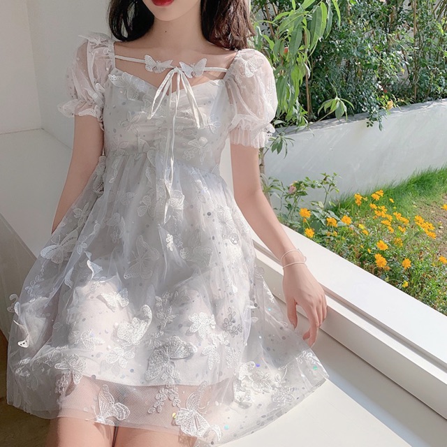 Đầm công chúa butterfly dáng ngắn buộc dây dễ thương ♡ | BigBuy360 - bigbuy360.vn