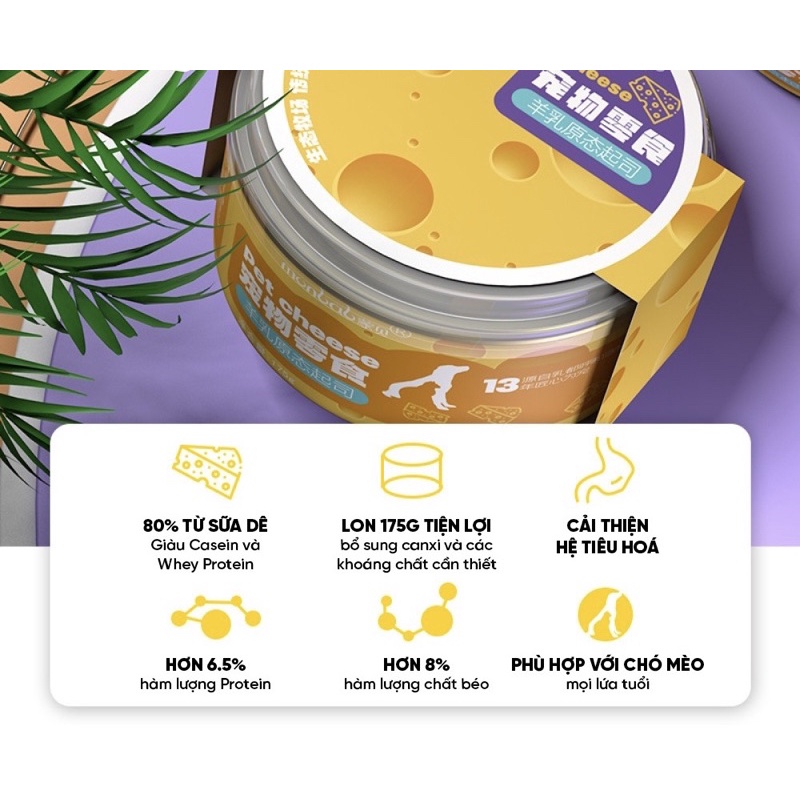 Phô Mai Monbab Cung Cấp Canxi Cho Chó Mèo Lên Men Từ Sữa Dê Béo Ngậy 175Gr - Xiuxiu Giang