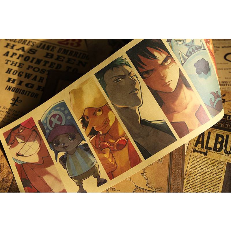 Tranh treo tường trang trí hình hoạt hình One Piece 70x20cm