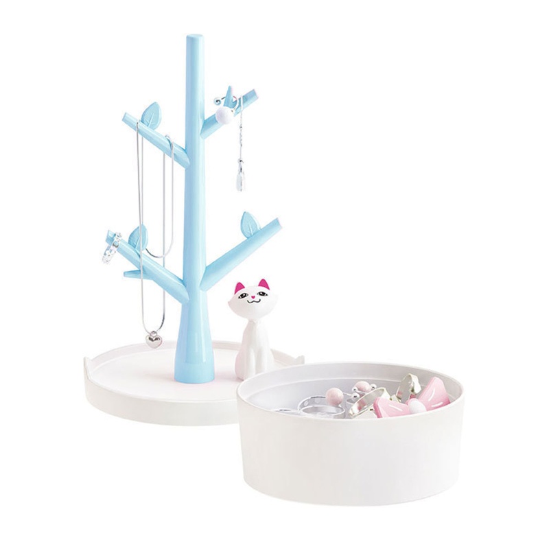 Hộp Đựng Trang Sức Hình Mèo Hoạt Hình Có Nắp Đậy Tiện Dụng