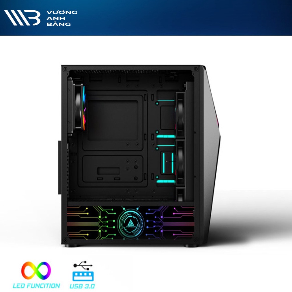 Vỏ Case Vision FA-400 eSPORT Gaming (1 Fan LED RGB, LED Cover nguồn)