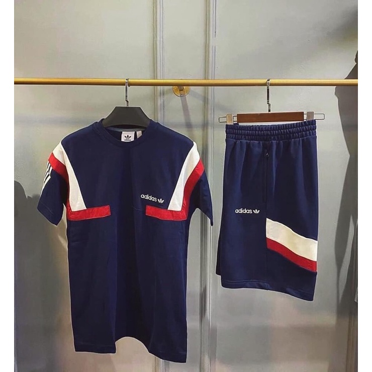 Bộ thể thao nam  cổ tròn phối đỏ cho các anh | BigBuy360 - bigbuy360.vn