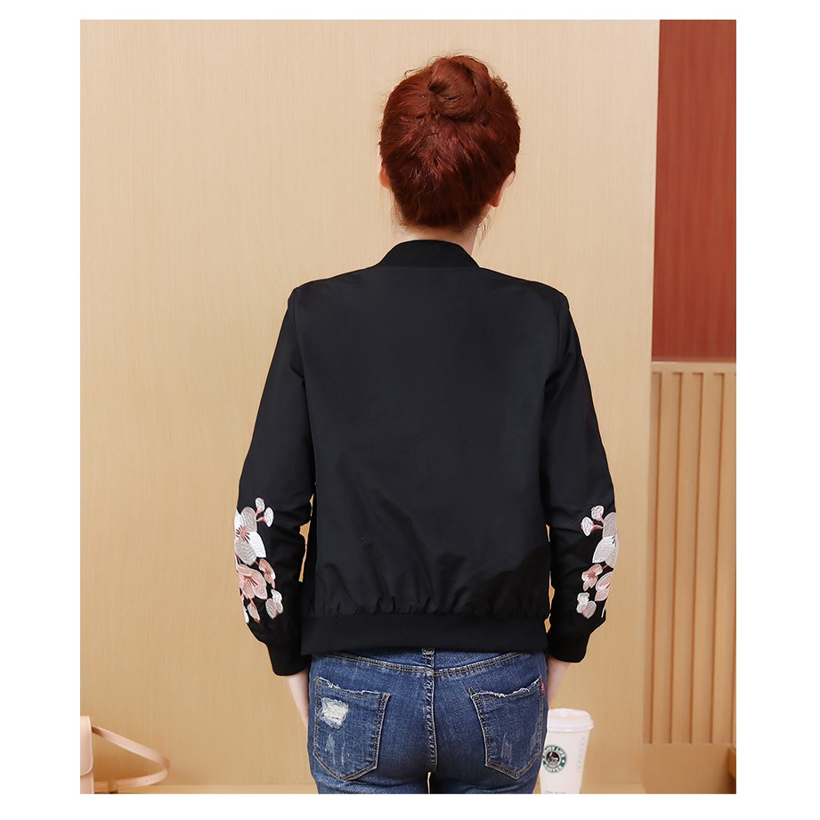 Áo bomber nữ, áo khoác nữ thêu hoa tay size 40-70kg 05-140919 (Hàng oder chuẩn hình 100%) | BigBuy360 - bigbuy360.vn