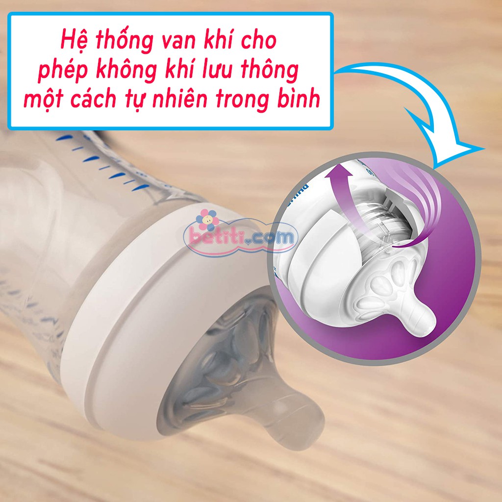 Bình Sữa Cho Bé Philips Avent Natural Cổ Rộng 125/260ml An Toàn, Chống Đầy Hơi