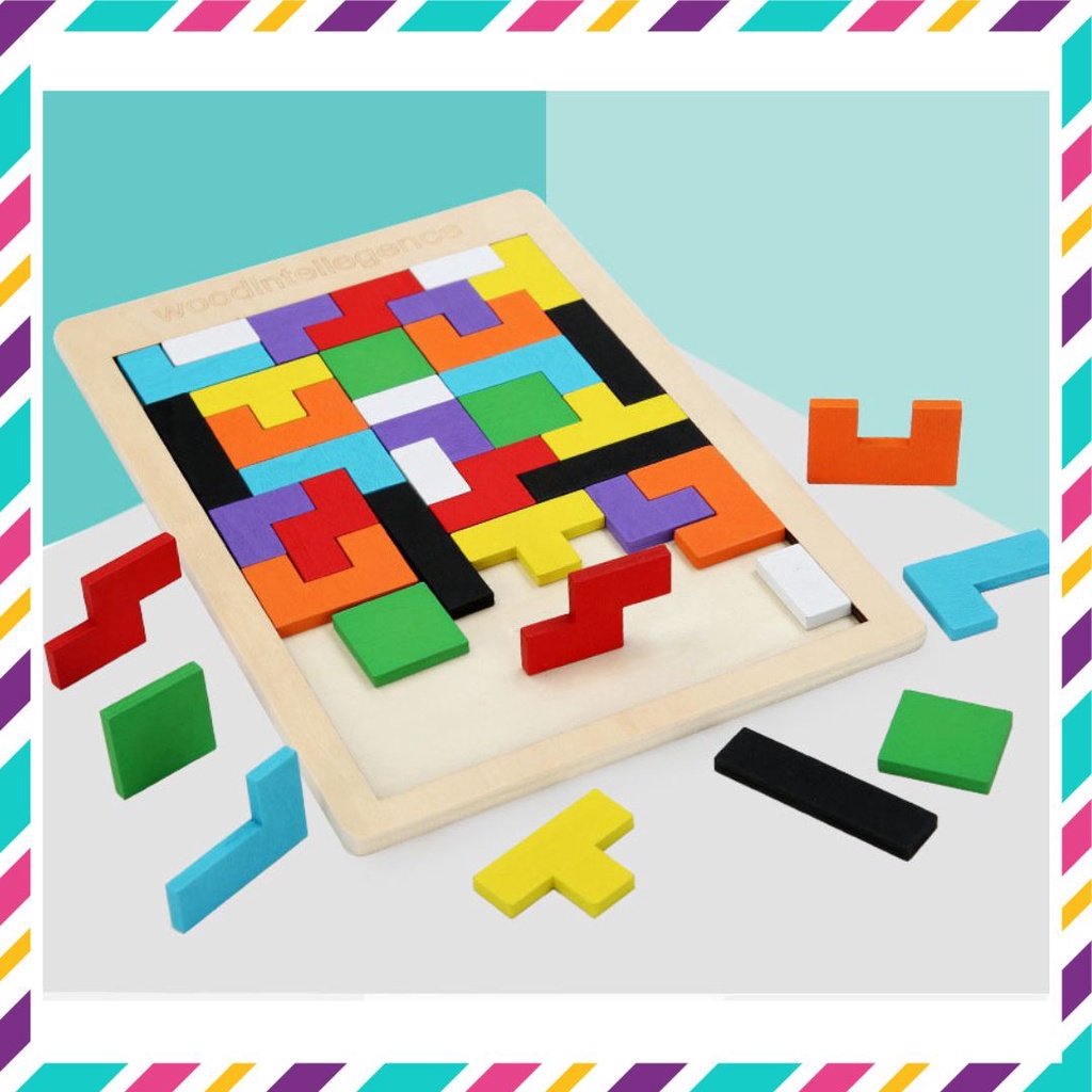 Đồ chơi xếp hình thông minh, đồ chơi ghép hình Tetris xếp gạch