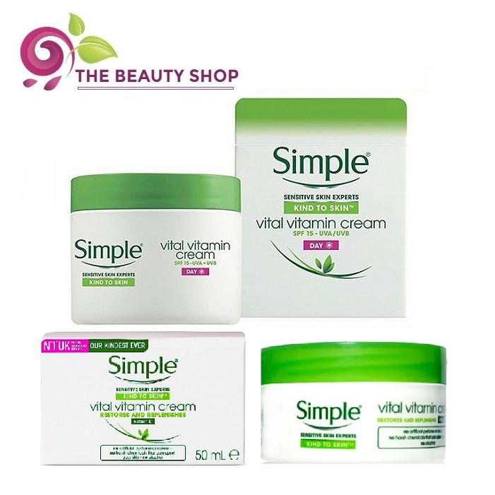 Kem Dưỡng Tái Tạo, Phục Hồi Da Simple Kind To Skin Vital Vitamin Cream 50ml