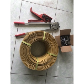 Combo bộ siết dây đai 4 món ( gồm : kiềm bóp đai+căng đai+dây đai+1 kg bọ)