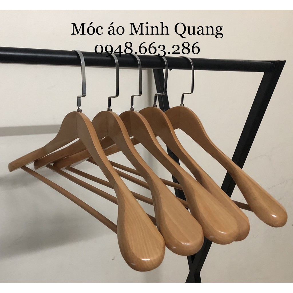 móc treo quần áo vest-mắc cao cấp làm từ gỗ tự nhiên 100%-vai dày 5cm