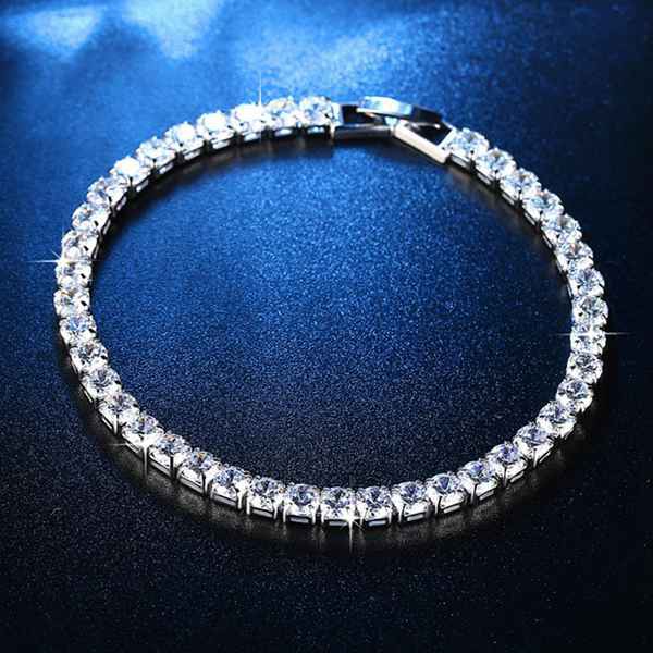 Vòng tay khóa kẹp dạng chuỗi hạt lập phương bằng kim loại đồng/đồng thau đính hàng đá zircon | BigBuy360 - bigbuy360.vn