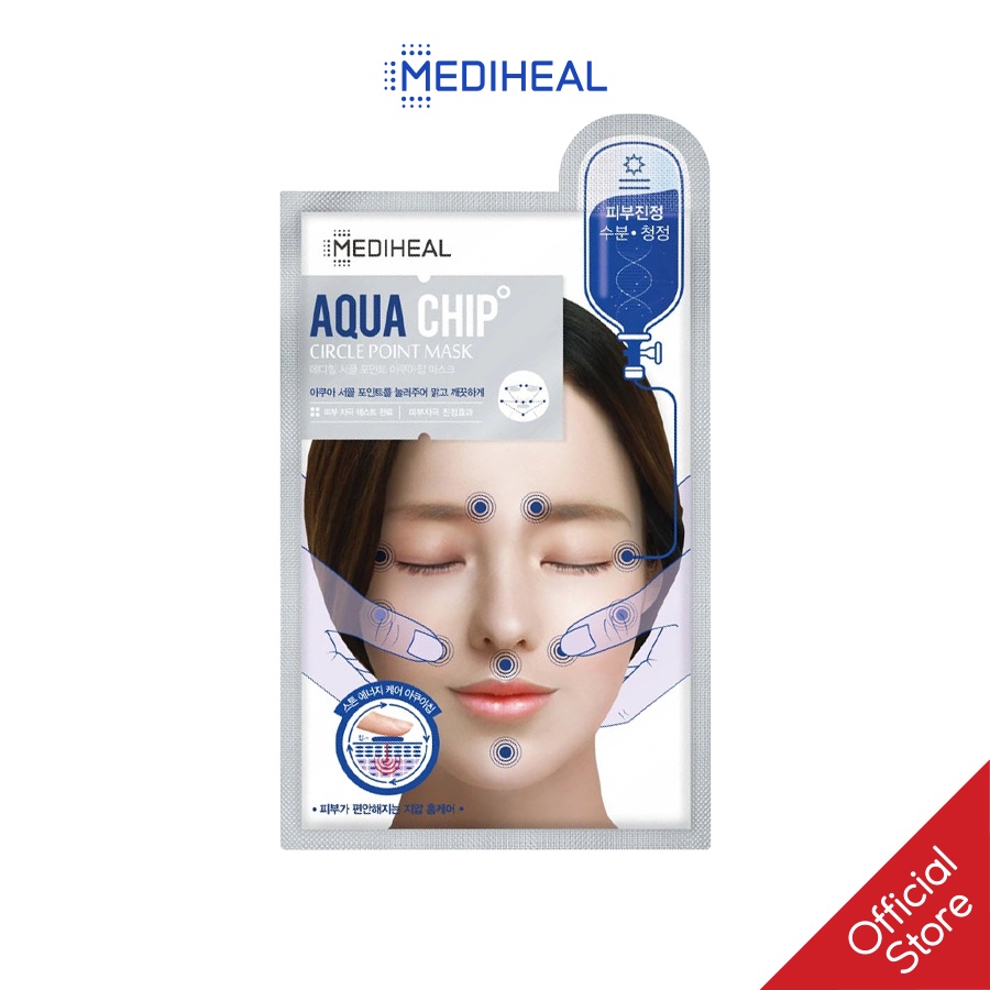 [Nhập mã COSMH22 giảm 8%]Mặt Nạ Mát Xa Bấm Huyệt Mediheal Aqua Chip Circle Point Mask 40g [K200]