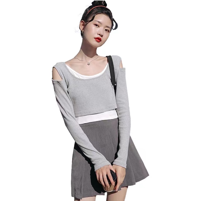 Áo thun Perty tay dài phong cách Hàn Quốc mùa thu đông cho nữ