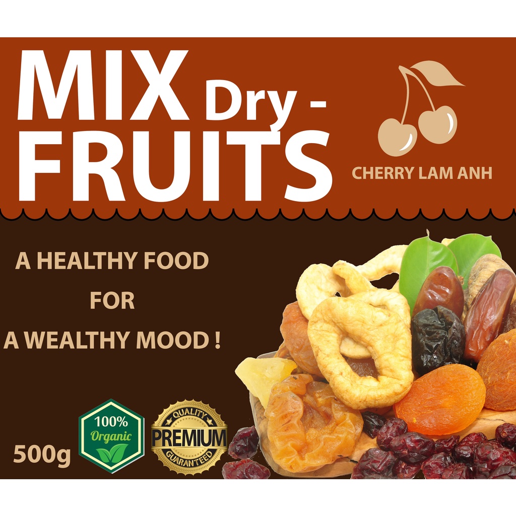 (SHIP HOẢ TỐC) Mix fruits 7 loại trái cây sấy dẻo 500gram