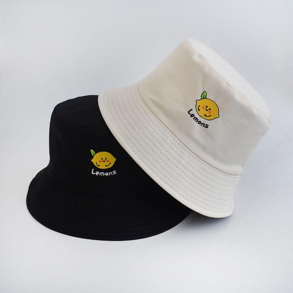 Nón Bucket Thêu Hình Trái Cây Thời Trang Đi Biển Mùa Hè Mới Cho Nam Nữ