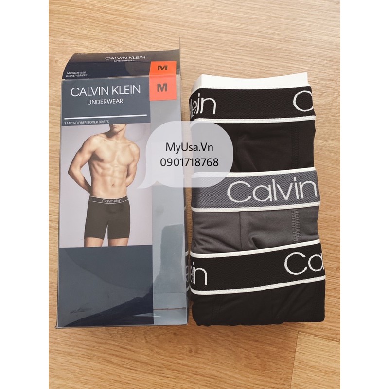 Quần lót nam Ck từ Mỹ ❤️ Quần lót nam Calvin Klein 3 Microfiber Boxer Briefs - cả set