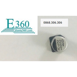 Tụ nhôm 220uf 16v dán 6.3x7.7mm