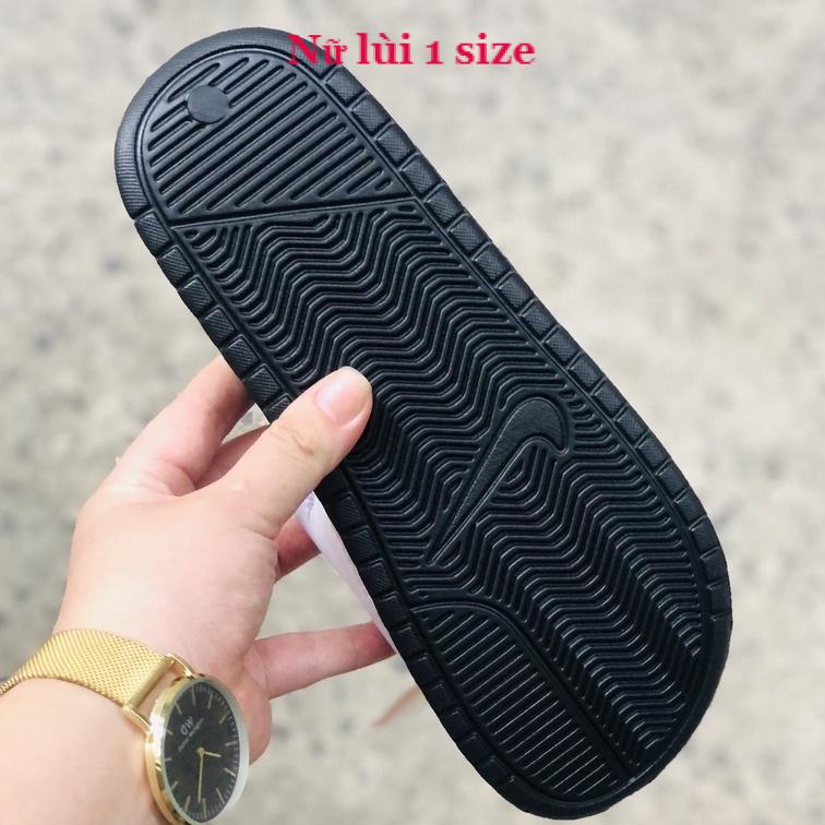 Dép unisex 𝐍𝐈𝐊𝐄 ❤️FREESHIP + Hộp❤️ dép quai ngang thể thao nam nữ mk in 𝐍𝐈𝐊𝐄-𝐁𝐚𝐧𝐚𝐬𝐬𝐢, đen-quai-trắng