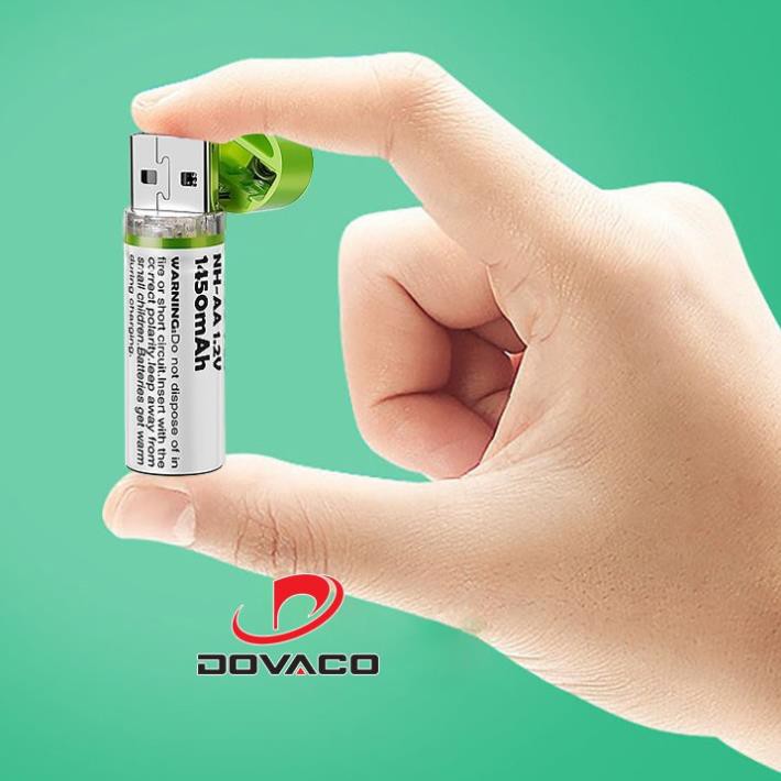 Pin tiểu AA sạc cổng USB 1.2V 1450mAh - siêu bền - có bảo hành