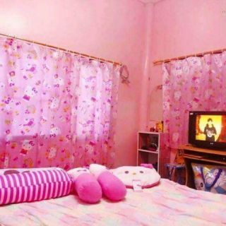 🌻 Rèm nhựa hồng Hello Kitty 🎀 kitty house
