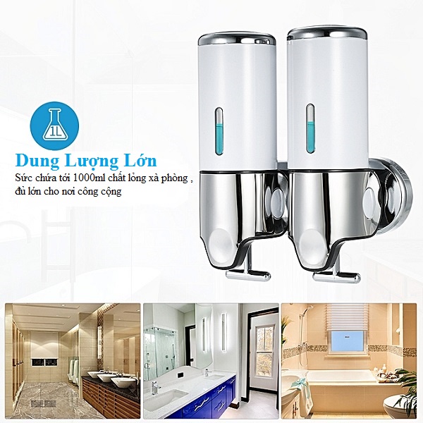 Hộp xà phòng nước rửa tay gạt thông minh loại 2 bình 1000ml Hando ( 2 x 500ml)