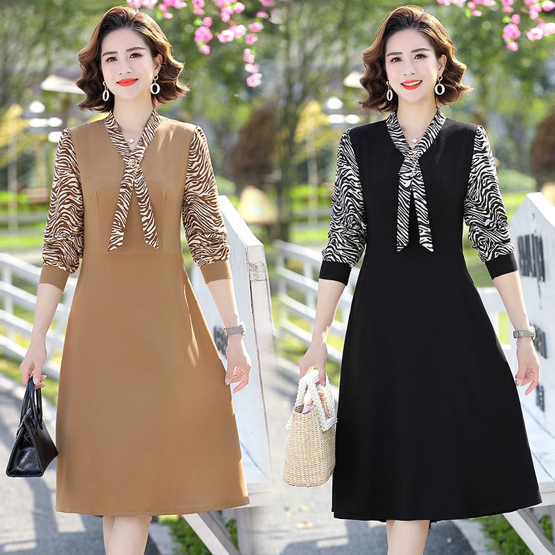 ♗▤✜Váy mùa xuân của mẹ 2022 new 40 tuổi 50 dài tay hàng đầu phụ nữ trung niên thu