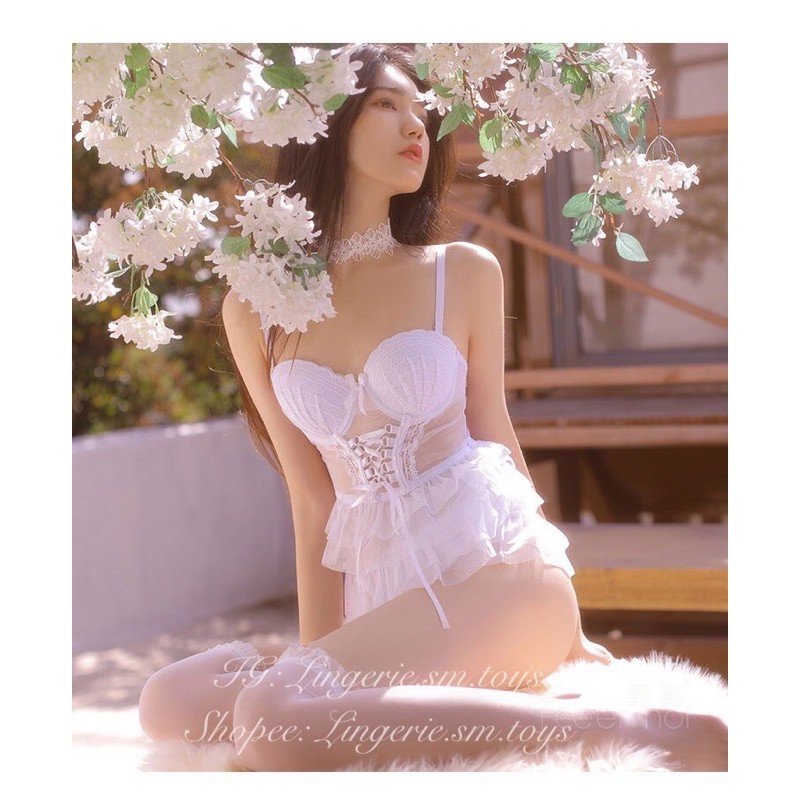 YT1376 Cosplay Nàng Thơ | Váy Ngủ Cúp Ngực Sò Điệp Mộng Mơ | BigBuy360 - bigbuy360.vn