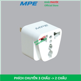Phích cắm chuyển CHÂN 3 chấu thành sang 2 chấu Ổ CẮM DU LỊCH CHÂN CẮM DẸP – TRÒN AD1 MPE GIÁ RẺ - KHẢI PHƯỚC ELECTRIC