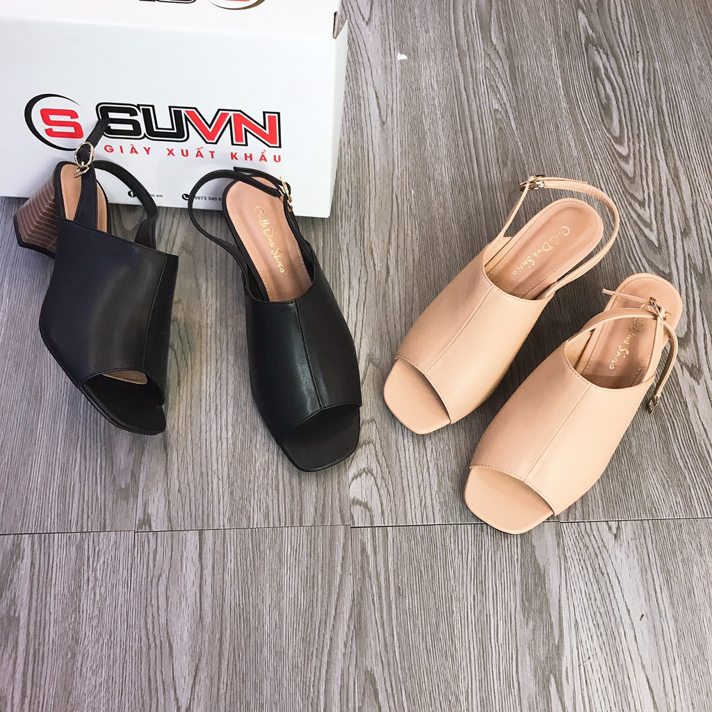 Sandal Cao Gót Hở Mũi Đế vuông 7cm,7p Sandal Boot Chuẩn Đẹp VNXK - SUVN  9821