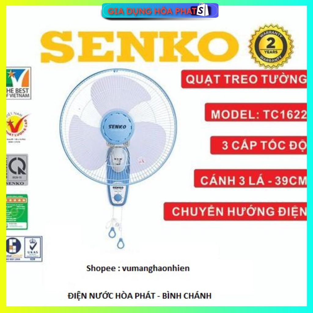 Quạt treo senko - Quạt treo tường 2 dây SENKO TC1626 - Quạt senko