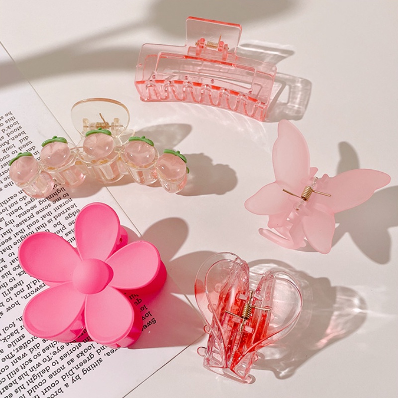 Kẹp Tóc Hình Hoa Tulip / Cá Mập Cỡ Lớn Bằng Acrylic Kiểu Hàn Quốc Dễ Thương Cho Bé Gái