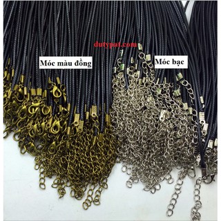 Vòng cổ dây chuyền sáp da trơn size 1.5mm & 2mm