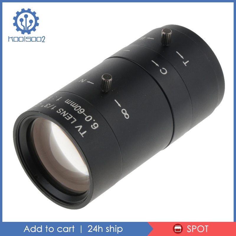 [Koolsoo2] 6mm-60mm 1 / 3 &quot;F1.6 Lens Iris Thủ Công Cho Camera An Ninh CCTV
