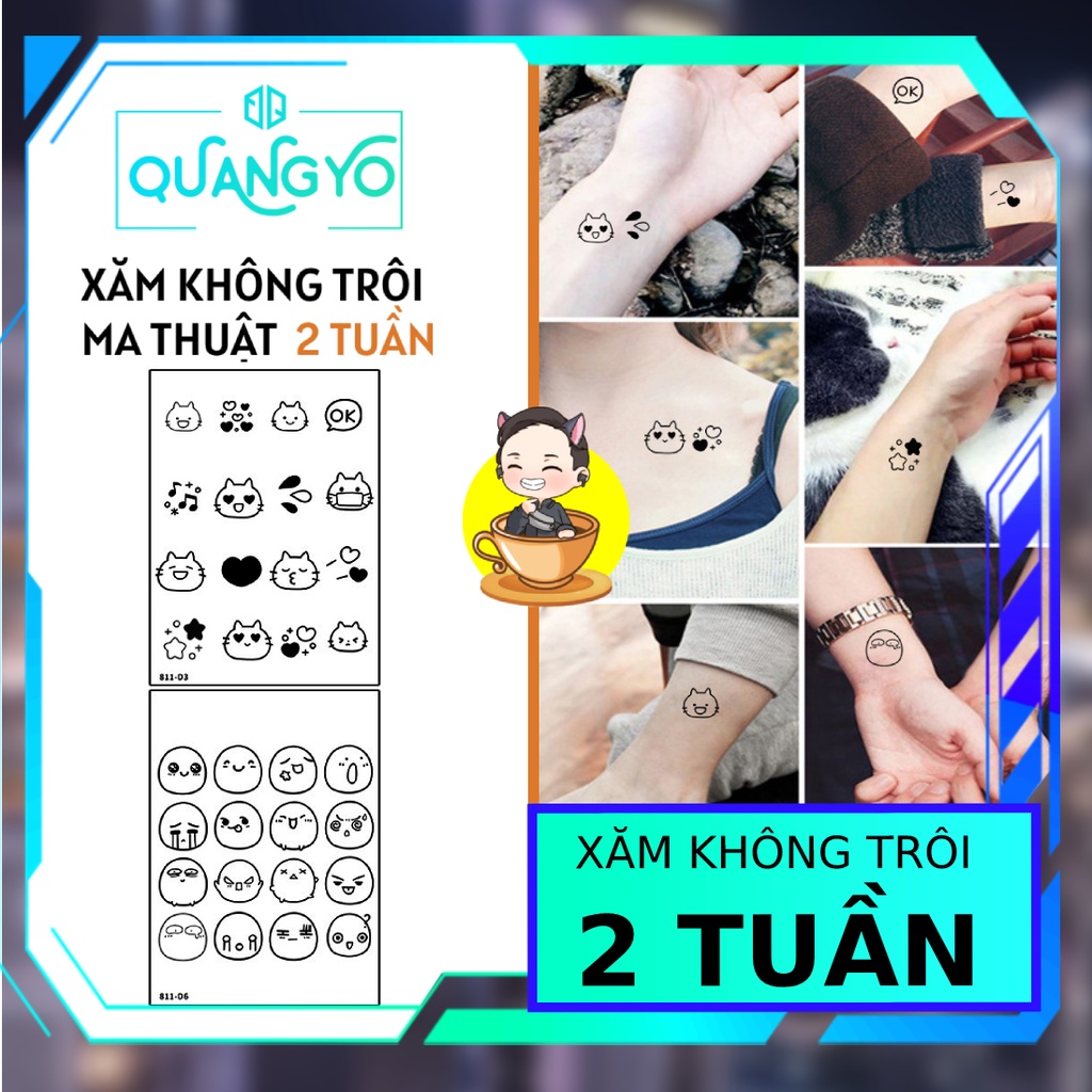 Hình xăm không trôi MINI chủ đề động vật, emo, dễ thương,  Hình xăm ma thuật, Xăm giống Inkaholic