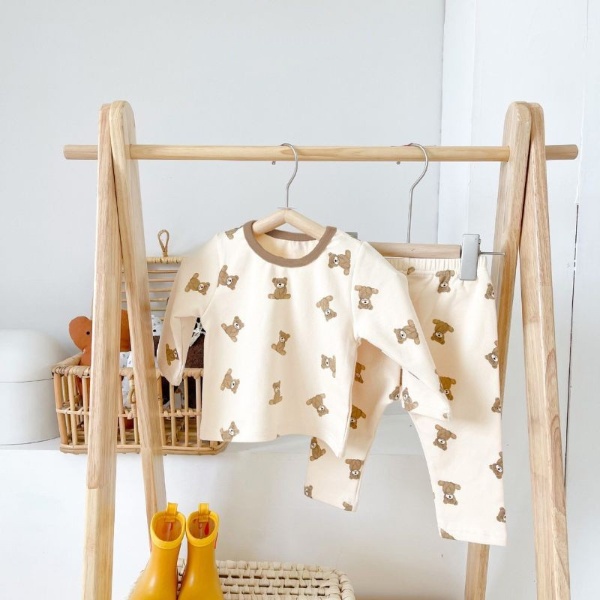 Bộ dài tay cho bé trai bé gái mẫu Quần áo trẻ em họa tiết đang yêu cho trẻ từ 3-12kg