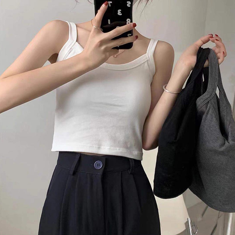 Áo Lót Thể Thao Hai Dây Màu Sắc Trơn Có Mút Đệm Ngực Tiện Dụng