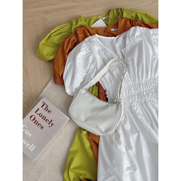 [Ảnh thật/Video]Váy Thô chun eo Mới về thiết kế cổ V dáng dài bo chun eo tôn dáng Đầm maxi Hàn Quốc đẹp nhẹ nhàng