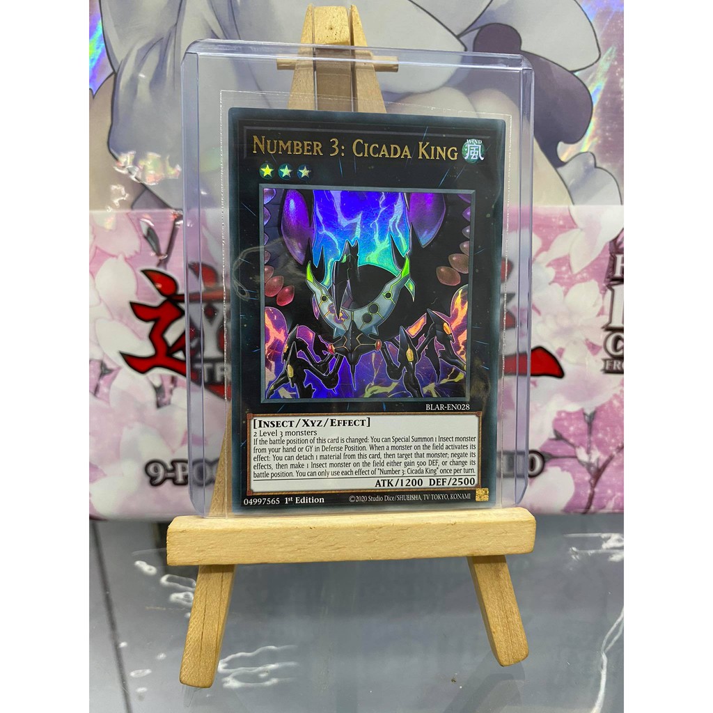 [ Dưa Hấu Yugioh ] Lá bài thẻ bài Number 3 Cicada King – Ultra Rare - Tặng bọc bài nhựa bảo quản