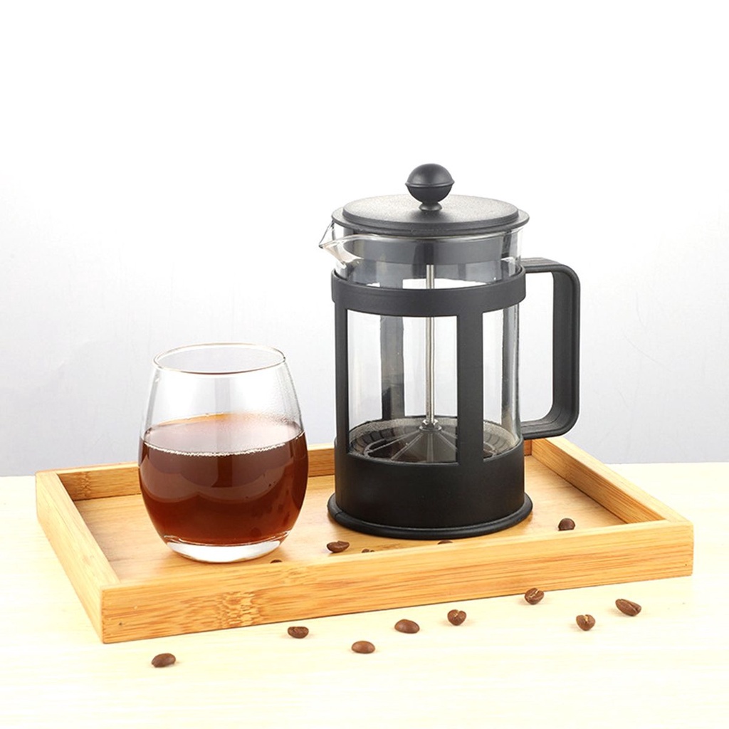 Bình pha trà/cà phê bằng thủ tinh + thép không gỉ kiểu Pháp dung tích 350ml 600ml 800ml