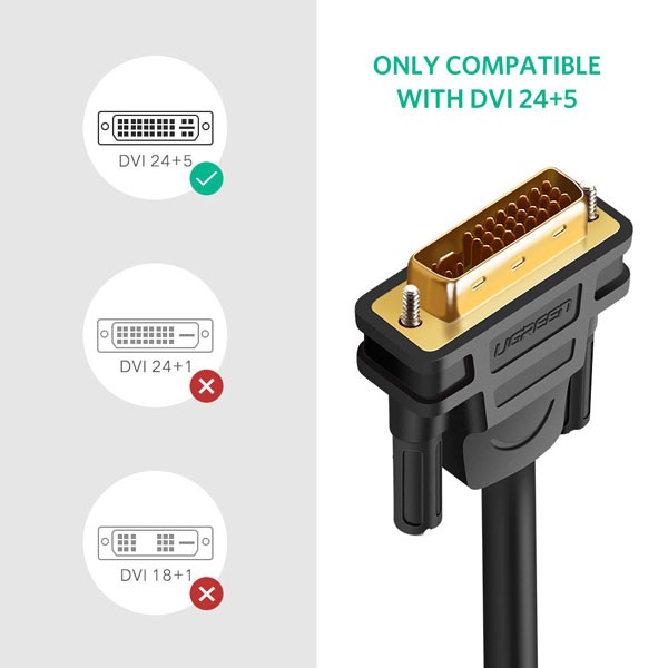 Cáp chuyển đổi DVI 24+5 to VGA dài 1.5m chính hãng Ugreen 11617