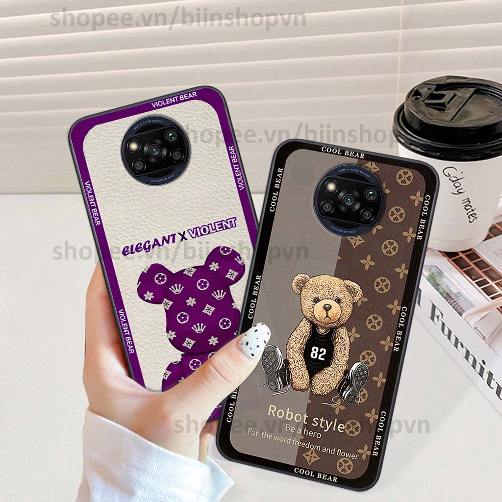Ốp Xiaomi Poco X3 / Poco X3 Pro hình gấu bear brick đẹp độc lạ, thời trang, cá tính