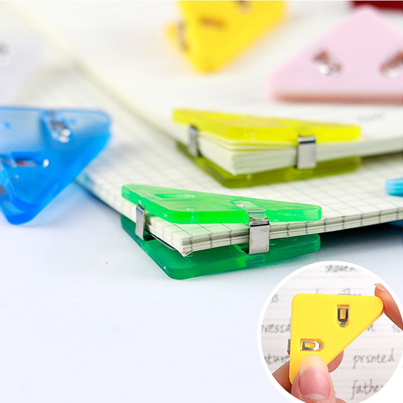 Kẹp Giấy Hình Tam Giác Bằng Nhựa Trong Suốt Đa Năng Dễ Thương