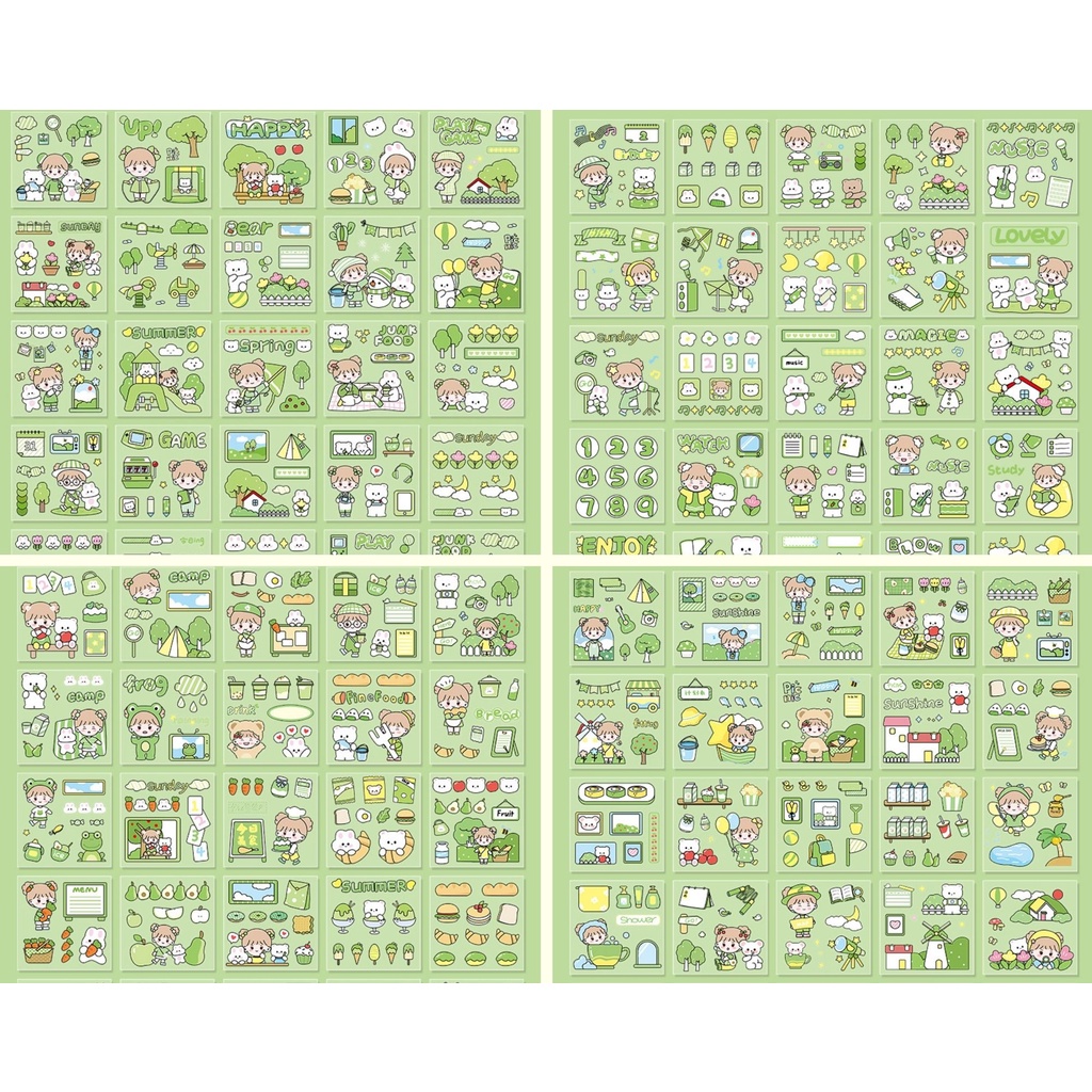 Set 10 tấm sticker cute chiết ngẫu nhiên từ hộp 100 sticker - Momo Chan
