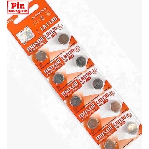 Pin 1130 Maxell LR1130 1 vỉ 10 viên. Dùng cho đồ chơi, thiết bị điện tử, cmos,...