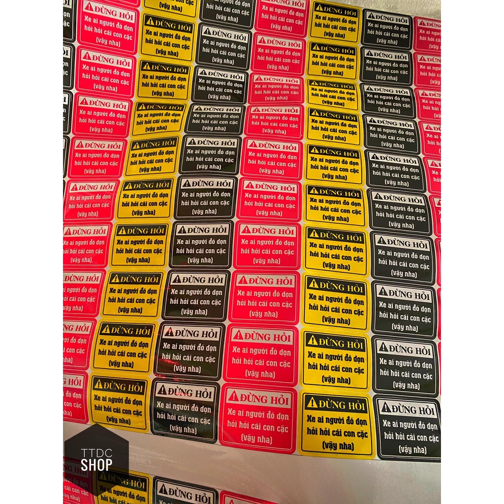 Tem logo decal sticker lẻ Cảnh báo