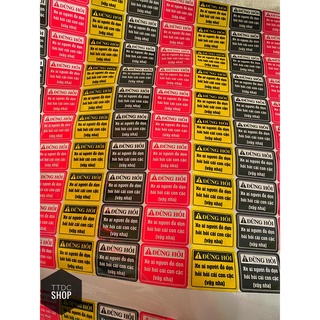 Tem logo decal sticker lẻ Cảnh báo